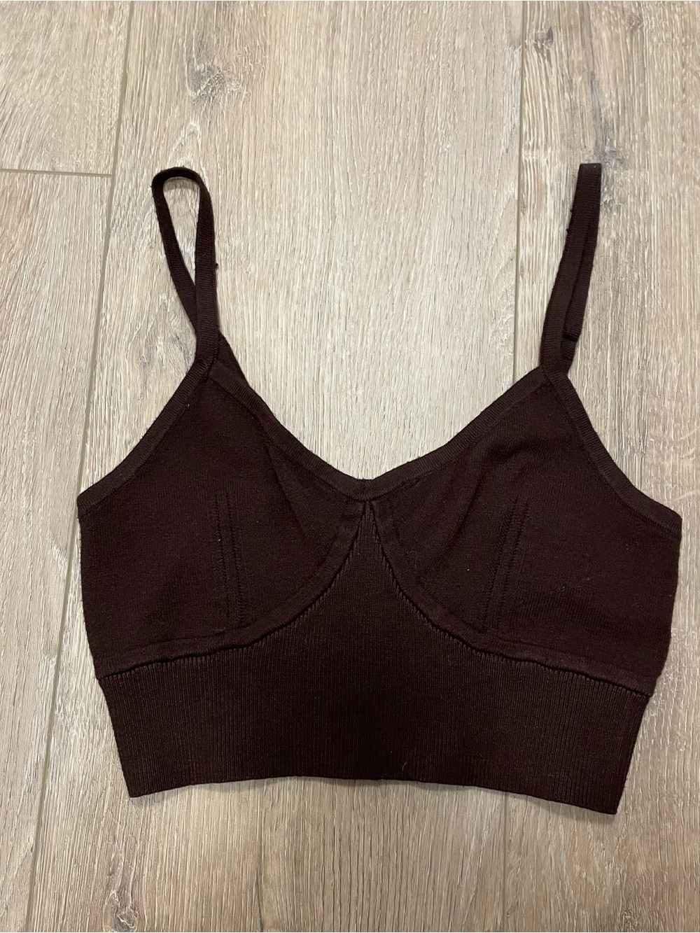 a new day Chocolate Ribbed Comfort Bralette